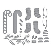 Spellbinders - Faux Embroidered Stockings Etched Dies from the Nichol's Needlework Collection by Nichol Spohr