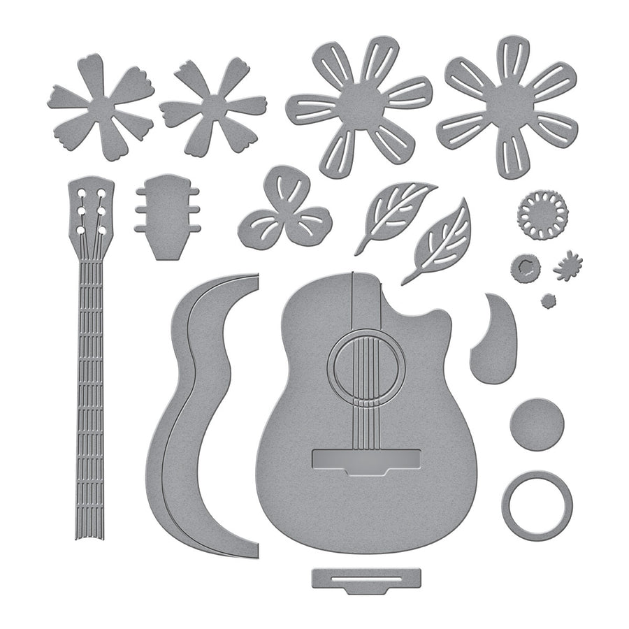 Spellbinders - Mini Guitar Etched Dies from the Bibi's Musical Notes Collection by Bibi Cameron