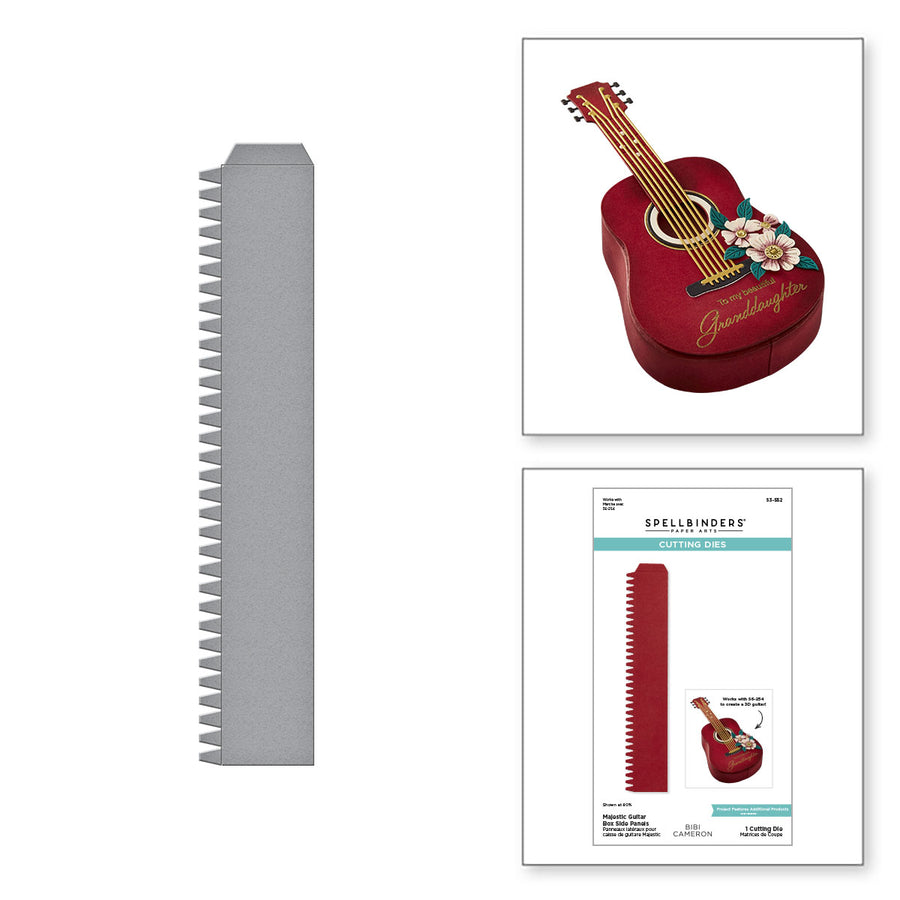 Spellbinders - Majestic Guitar Box Side Panels Etched Dies from the Bibi's Musical Notes Collection by Bibi Cameron