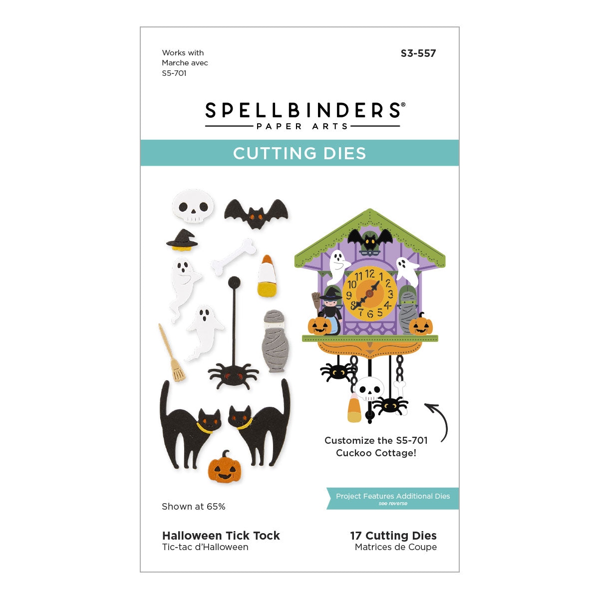 Spellbinders - Halloween Tick Tock Etched Dies from the Cuckoo Cottage Collection