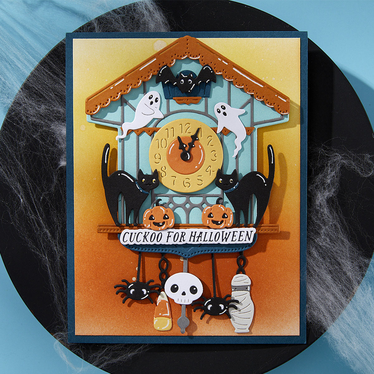 Spellbinders - Halloween Tick Tock Etched Dies from the Cuckoo Cottage Collection