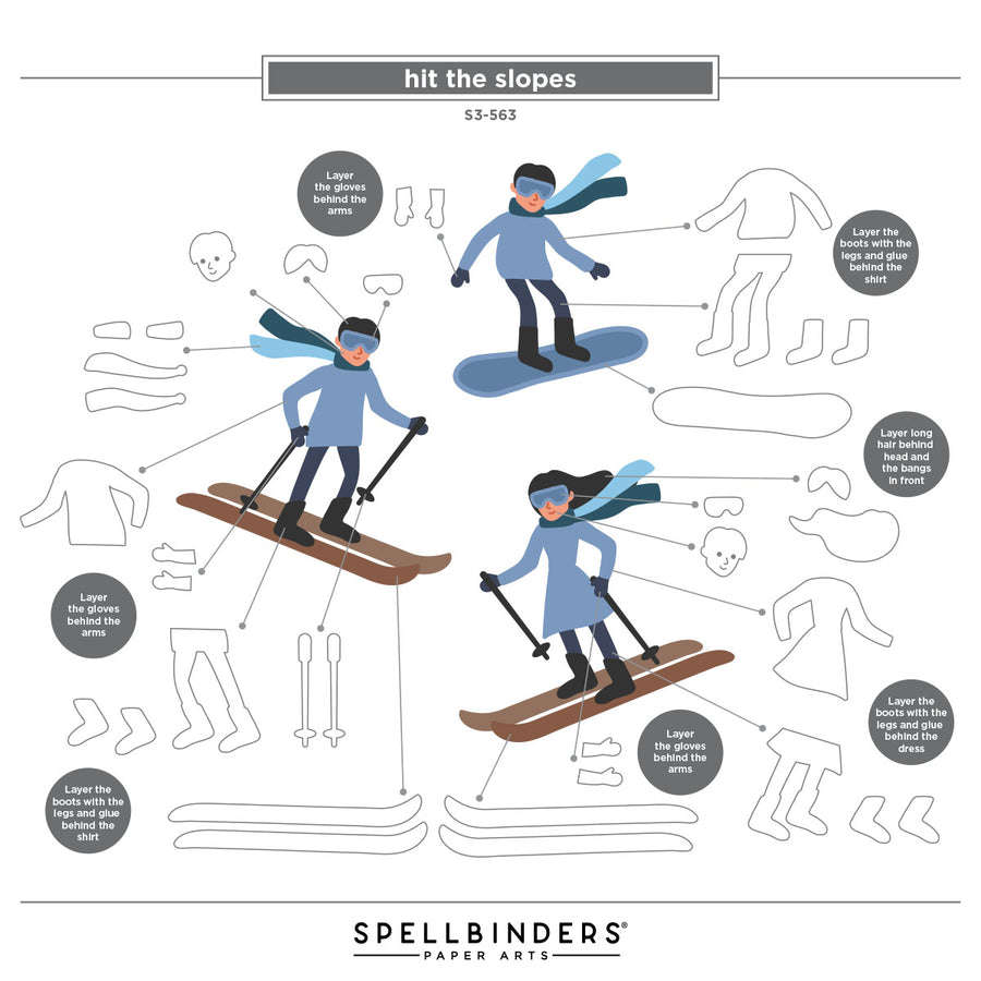Spellbinders - Hit the Slopes Etched Dies from the Ski-son's Greetings Collection by Simon Hurley