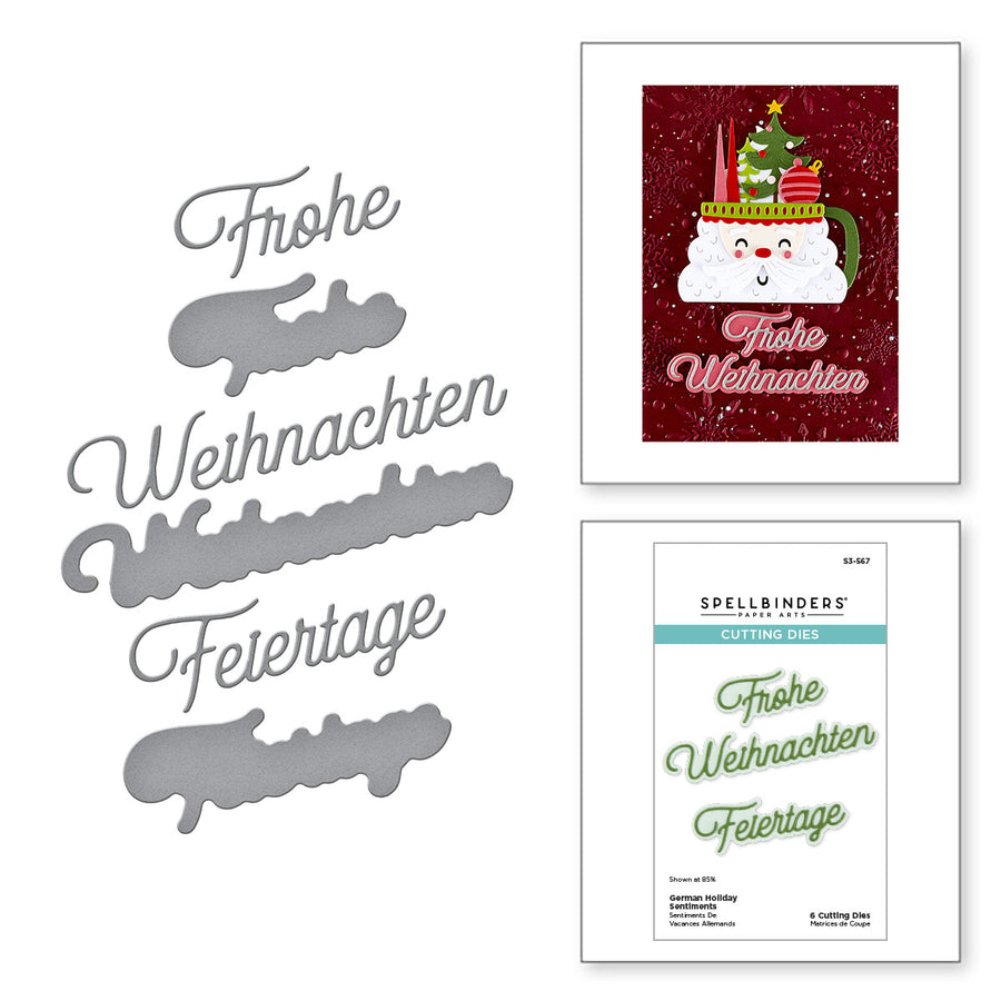 Spellbinders - German Holiday Sentiments Etched Dies from the International Holiday Sentiments Collection
