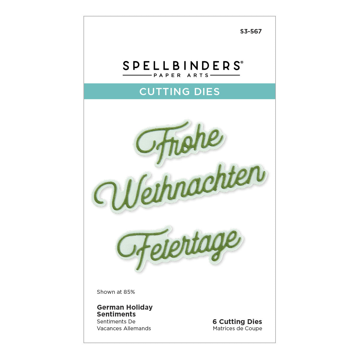 Spellbinders - German Holiday Sentiments Etched Dies from the International Holiday Sentiments Collection