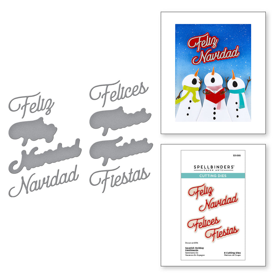 Spellbinders - Spanish Holiday Sentiments Etched Dies from the International Holiday Sentiments Collection