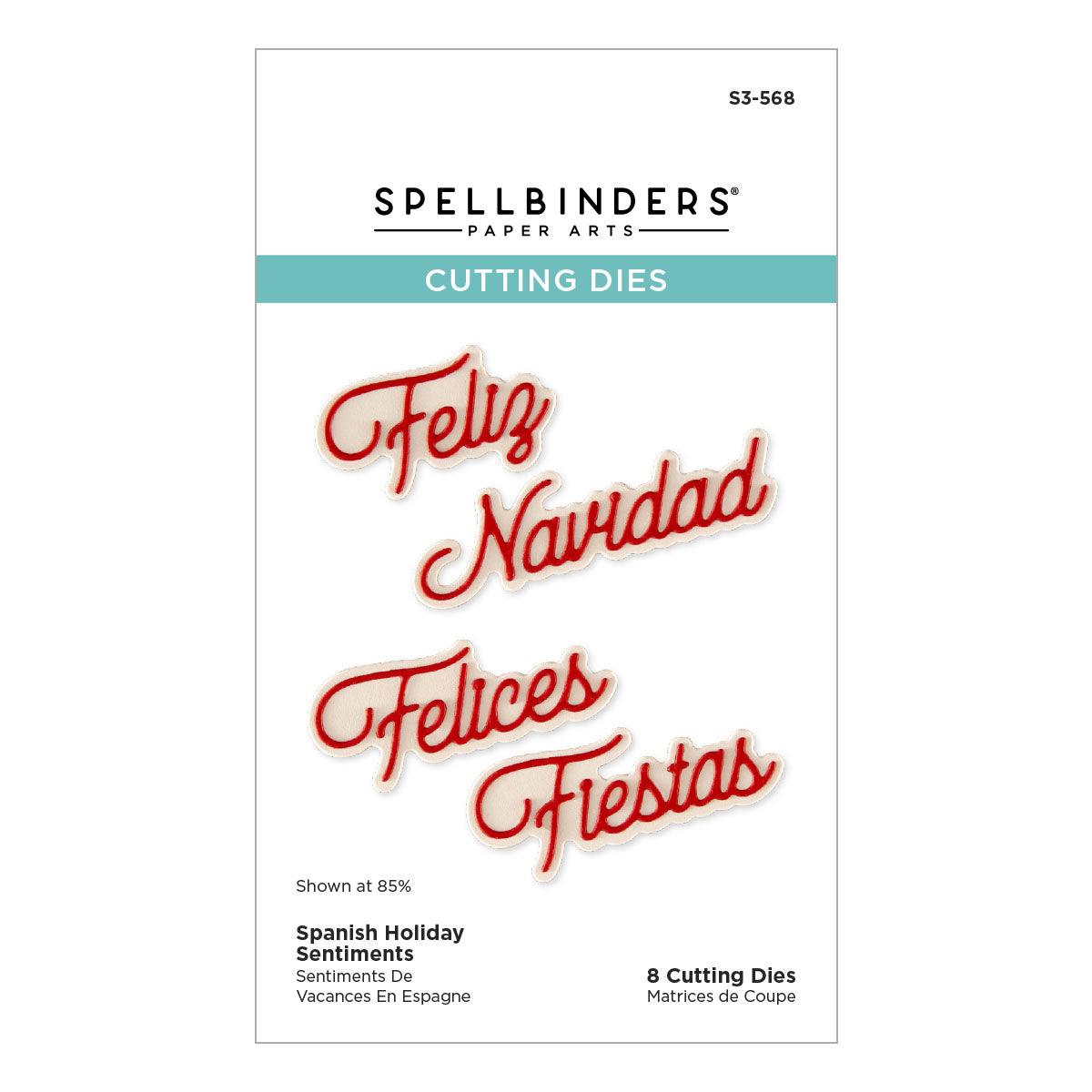 Spellbinders - Spanish Holiday Sentiments Etched Dies from the International Holiday Sentiments Collection