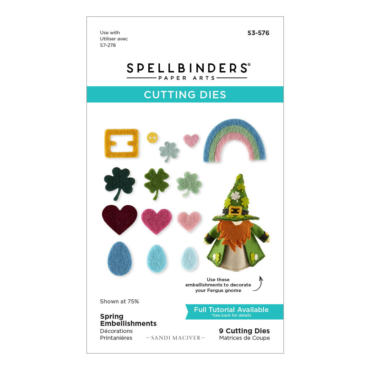 Spellbinders - Spring Embellishments Felt Décor Etched Dies by Sandi MacIver