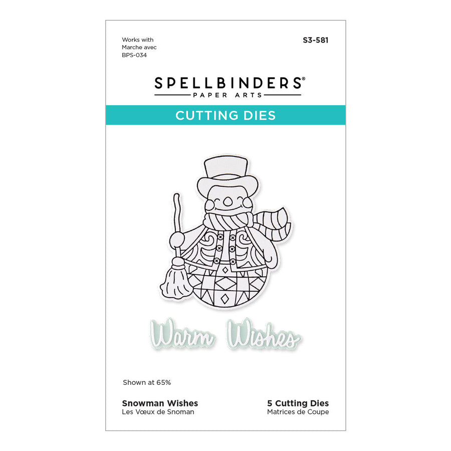 (PRE-ORDER) Spellbinders - BetterPress Society July 2026 (Snowman Wishes Press Plates, Die Set and Stencils Bundle)