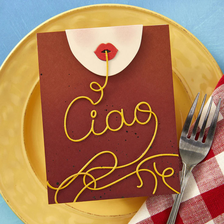 Spellbinders - Ciao Spaghetti Etched Dies from the La Dolce Vita Collection