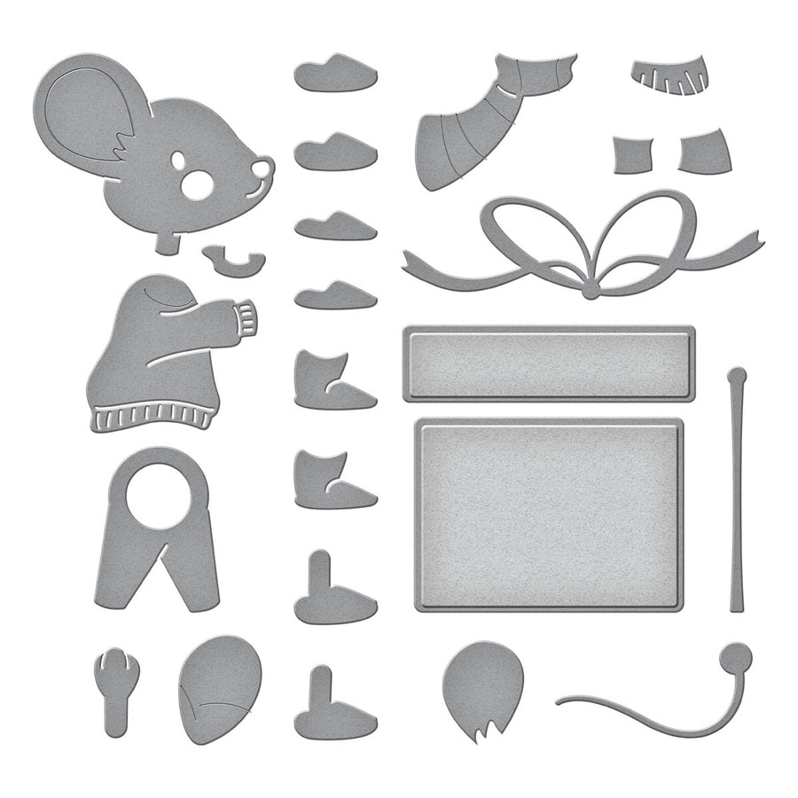 Spellbinders - Dancin' & Giftin' Mouse Etched Dies from the Dancin' Christmas Collection