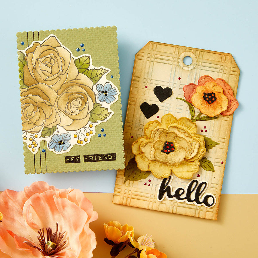 Spellbinders - Vintage Florals Etched Dies from the From the Garden Collection by Wendy Vecchi