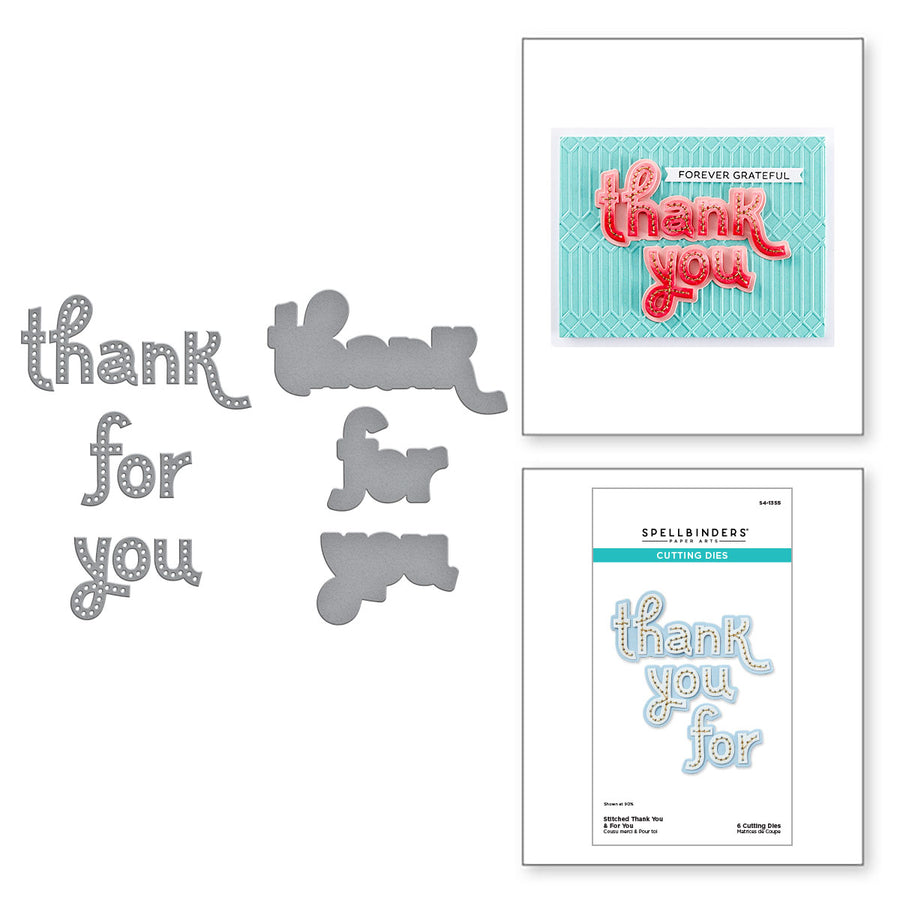 Spellbinders - Stitched Thank You & For You Etched Dies from the Out and About Collection