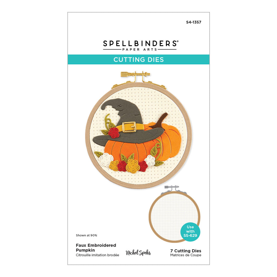 Spellbinders - Faux Embroidered Pumpkin Etched Dies from the Nichol's Needlework Collection by Nichol Spohr