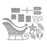 Spellbinders - Delivering Joy Sleigh Etched Dies from the Handmade Holidays Collection