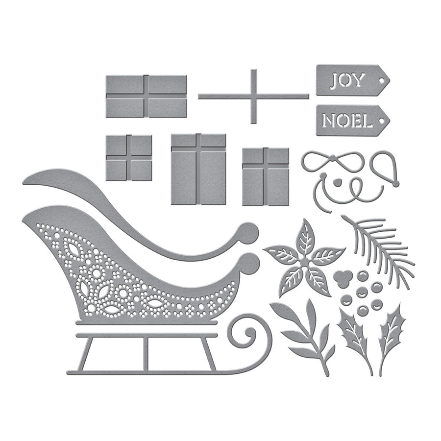 Spellbinders - Delivering Joy Sleigh Etched Dies from the Handmade Holidays Collection