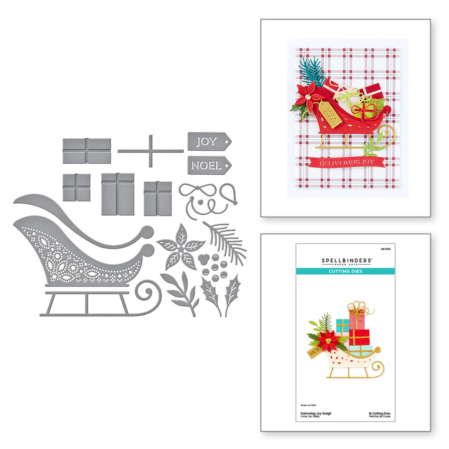 Spellbinders - Delivering Joy Sleigh Etched Dies from the Handmade Holidays Collection