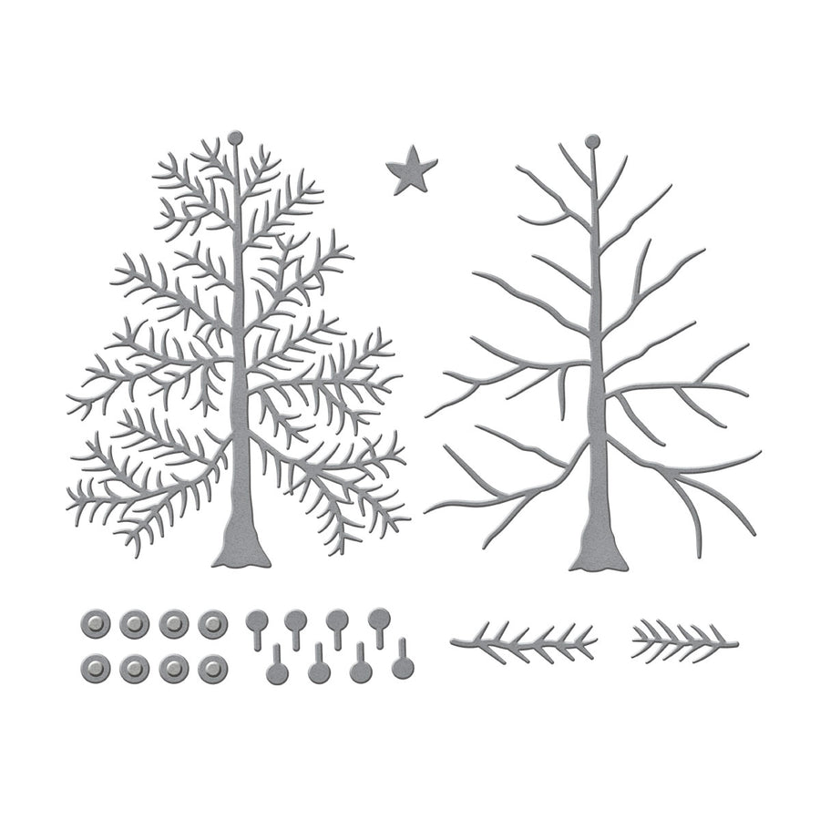 Spellbinders - Faux Embroidered Spruce Etched Dies from the Nichol's Needlework Collection by Nichol Spohr