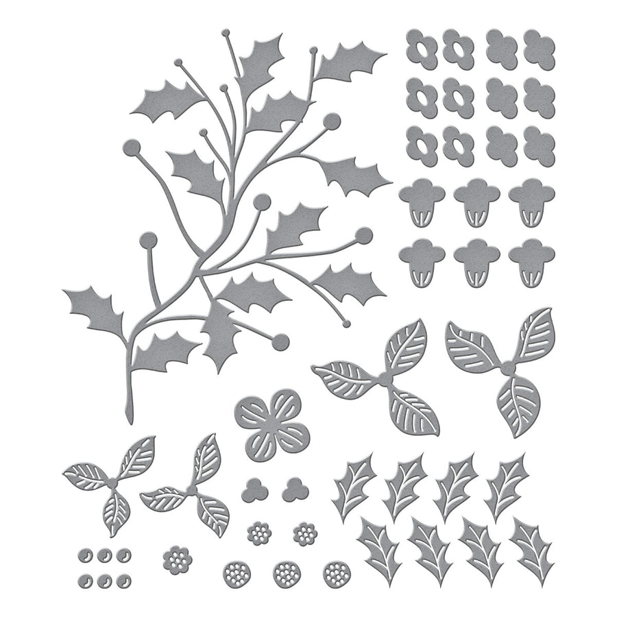 Spellbinders - Poinsettia Spray Etched Dies from the Home for the Holidays Collection