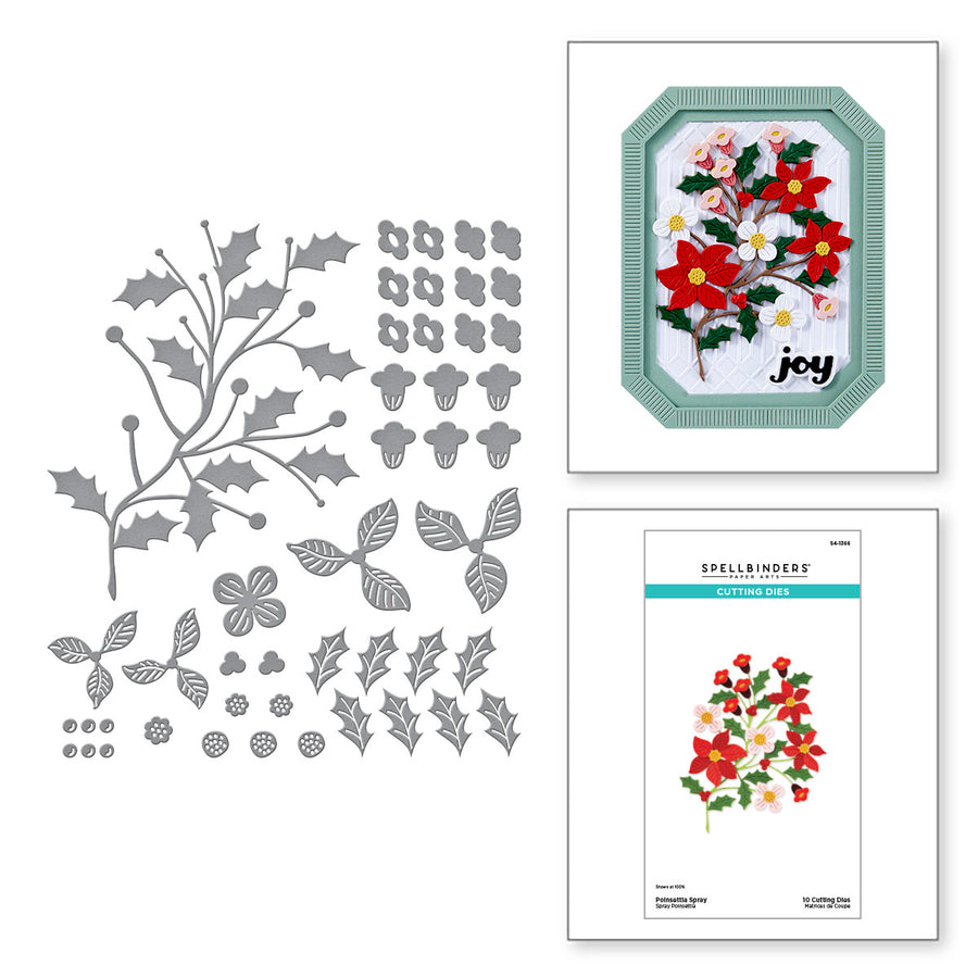 Spellbinders - Poinsettia Spray Etched Dies from the Home for the Holidays Collection