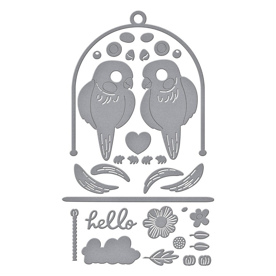 Spellbinders - Pretty Birds Etched Dies from the Cheerful Chirps Collection