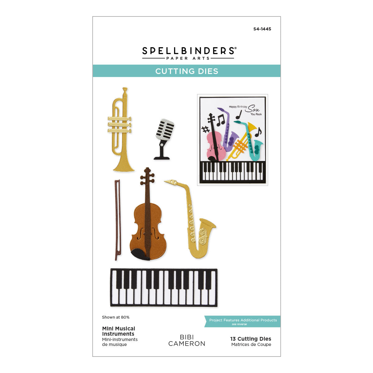 Spellbinders - Mini Musical Instruments Etched Dies from the Bibi's Musical Notes Collection by Bibi Cameron