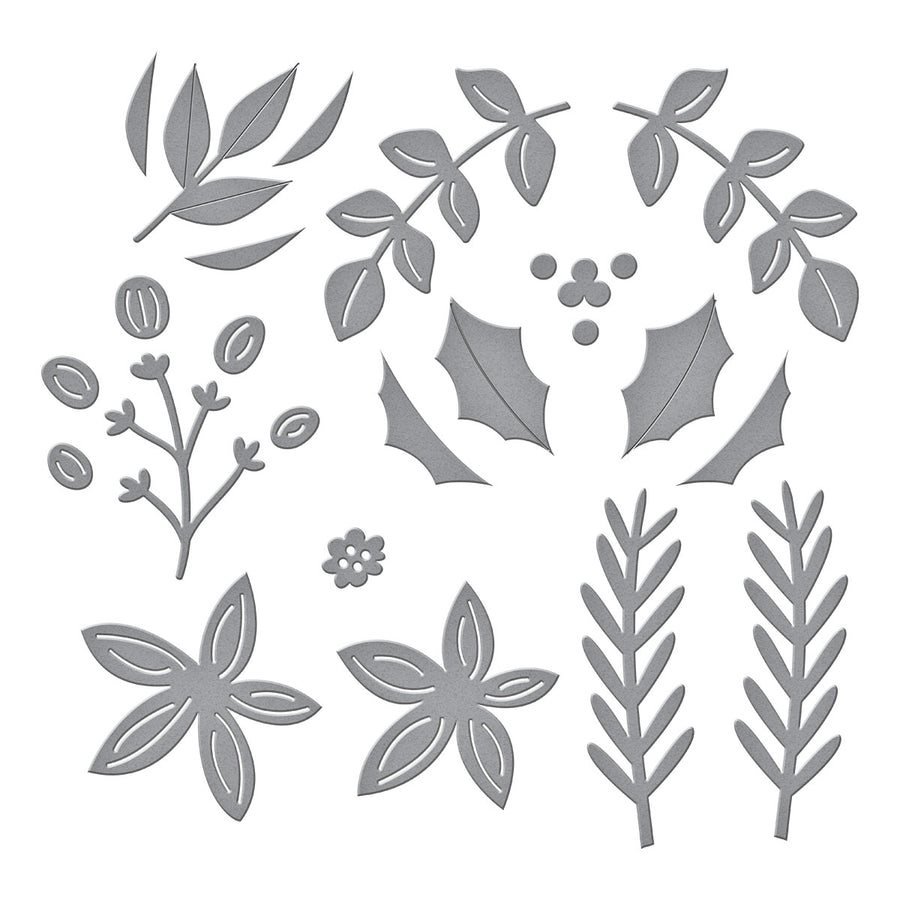 Spellbinders - Christmas Foliage Etched Dies from the All About Christmas Collection by Lisa Horton