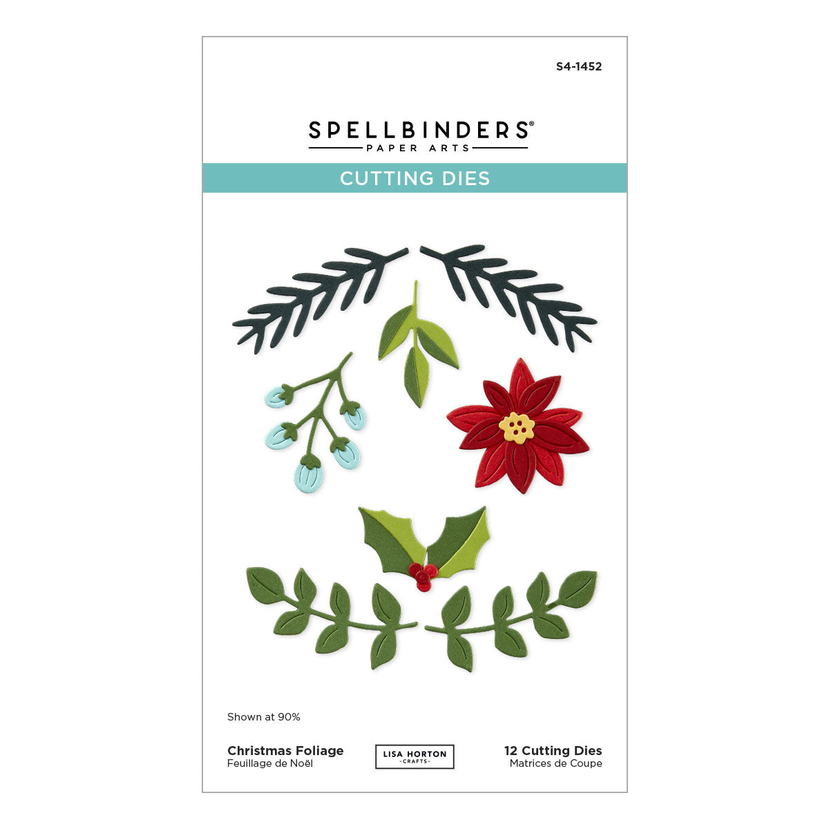 Spellbinders - Christmas Foliage Etched Dies from the All About Christmas Collection by Lisa Horton