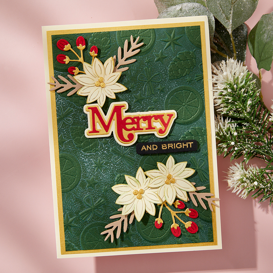 Spellbinders - Christmas Foliage Etched Dies from the All About Christmas Collection by Lisa Horton