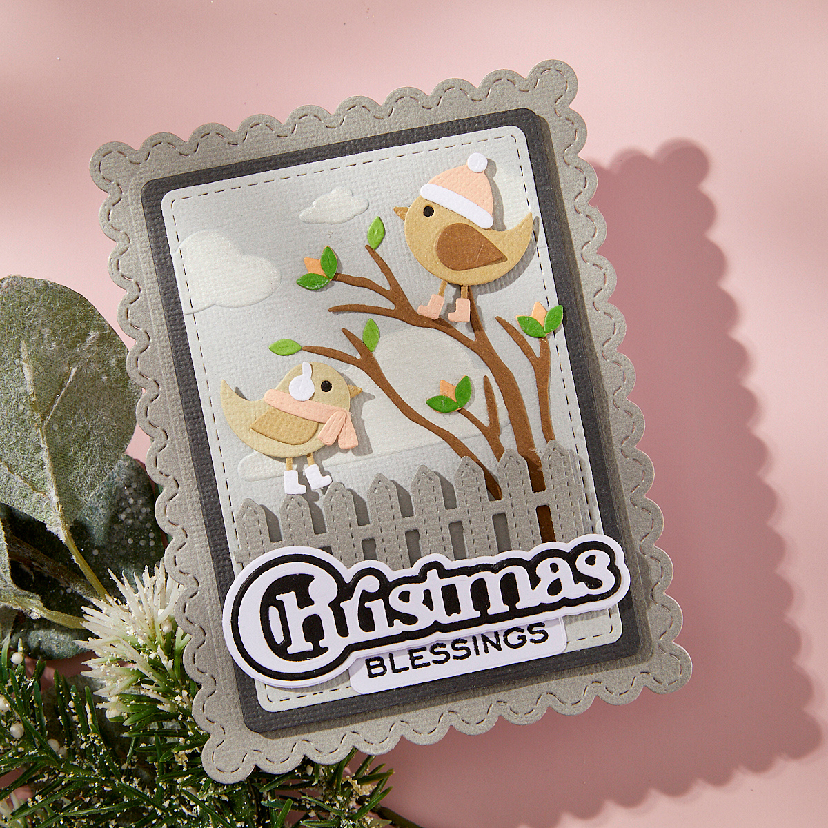 Spellbinders - Little Birdies Etched Dies from the All About Christmas Collection by Lisa Horton
