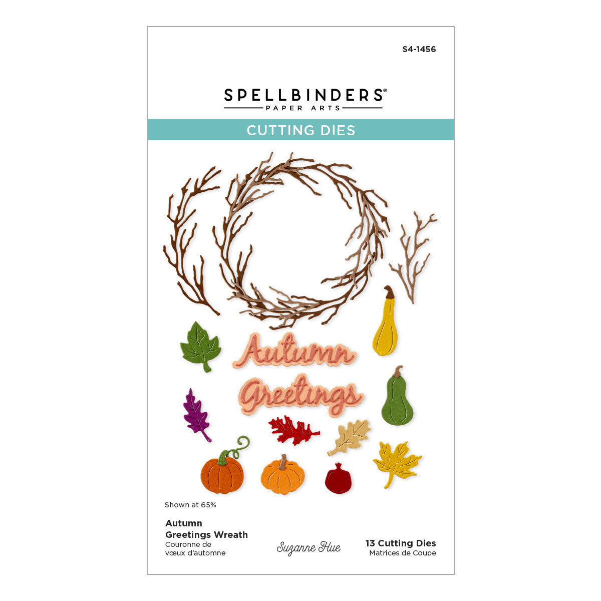 Spellbinders - Autumn Greetings Wreath Etched Dies from the Texture & Foliage Collection by Suzanne Hue