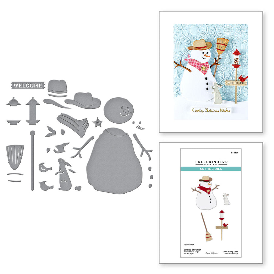 Spellbinders - Country Snowman Etched Dies from the Country Christmas Collection by Annie Williams