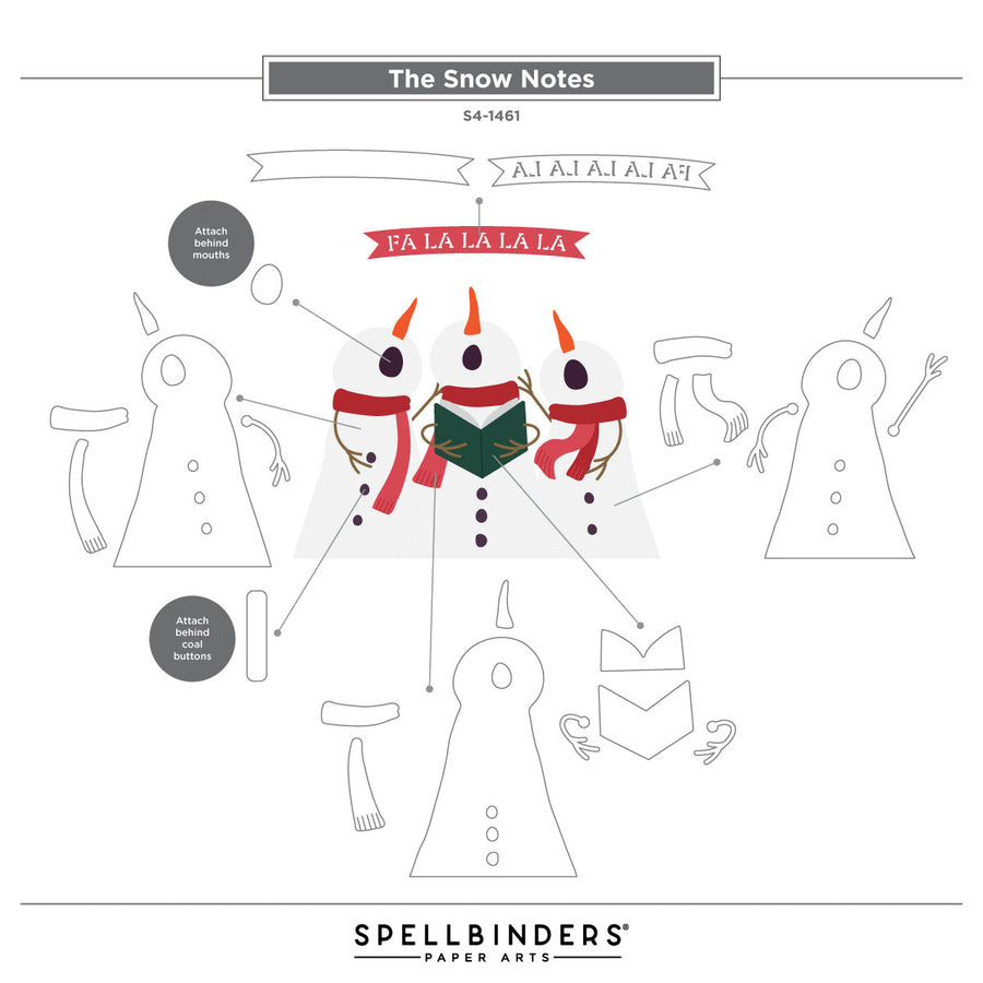 Spellbinders - The Snow Notes Etched Dies from the Wonderland Collection