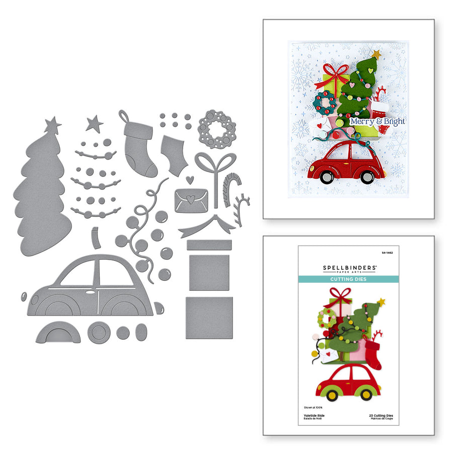 Spellbinders - Yuletide Ride Etched Dies from the Wonderland Collection