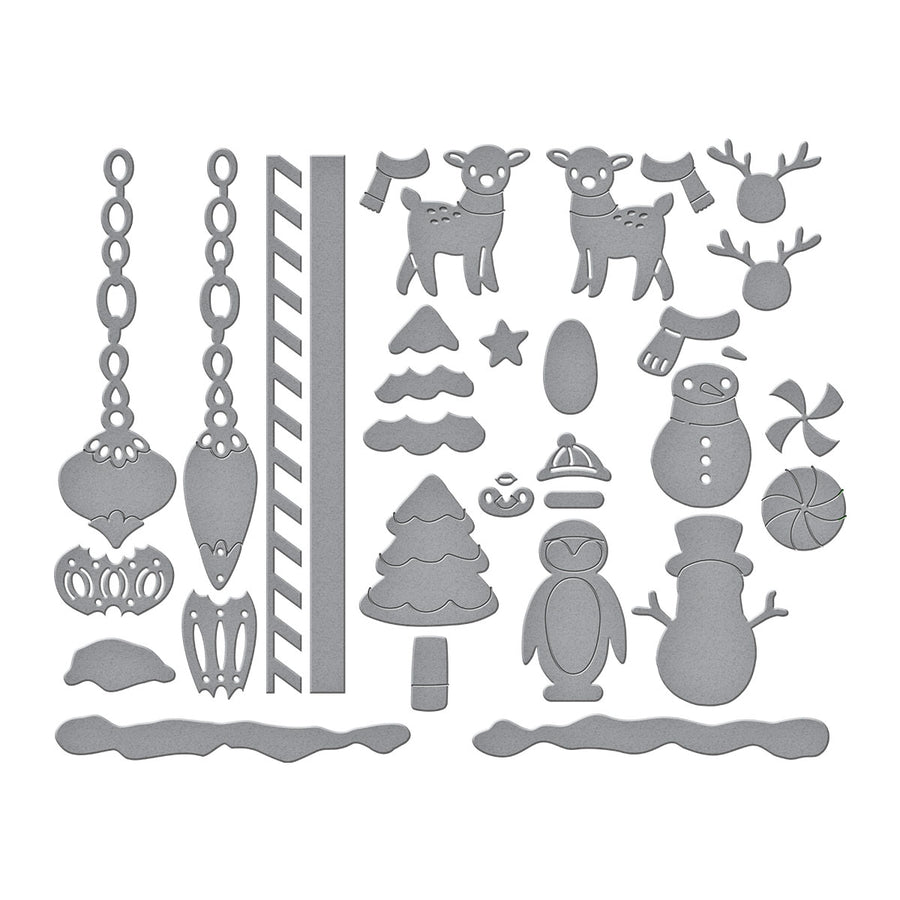 Spellbinders - Chiming Christmas Etched Dies from the Cuckoo Cottage Collection