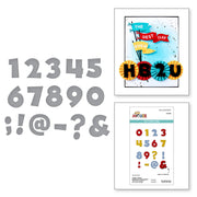Spellbinders - Classic Mouse Numbers & Punctuation Etched Dies from the Say Cheese Classic Mouse Collection