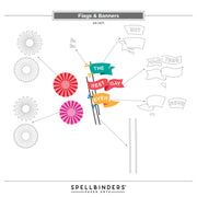 Spellbinders - Flags & Banners Etched Dies from the Say Cheese Classic Mouse Collection