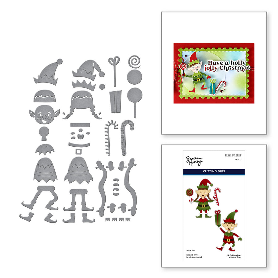 Spellbinders - Santa's Elves Etched Dies from the North Pole Friends Collection by Simon Hurley