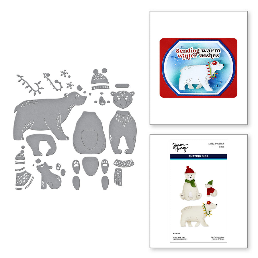 Spellbinders - Polar Bear Pals Etched Dies from the North Pole Friends Collection by Simon Hurley