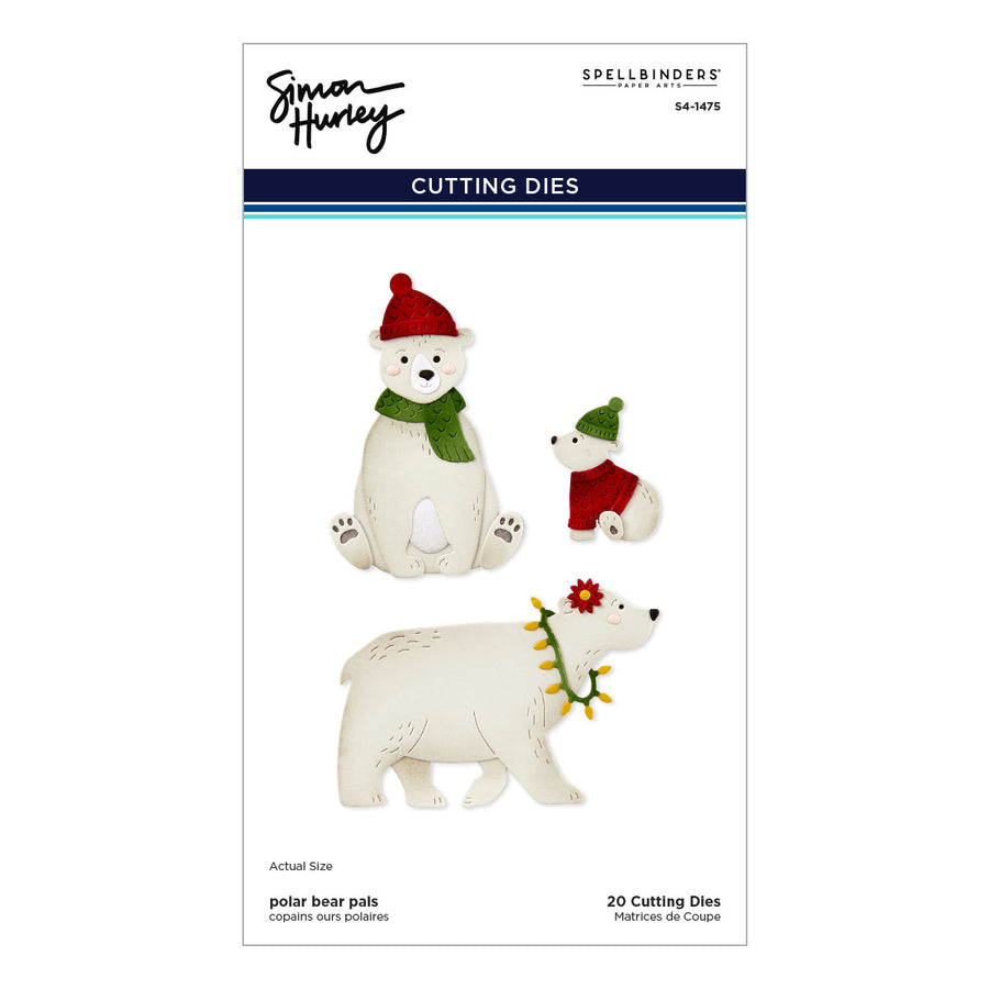 Spellbinders - Polar Bear Pals Etched Dies from the North Pole Friends Collection by Simon Hurley