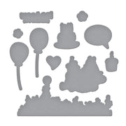Spellbinders - Make a Wish! Clear Stamps & Die Bundle from the Say Cheese Classic Pooh Birthday Collection by Simple Stories