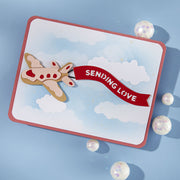 Spellbinders - Gingerbread Plane & Banners Etched Dies from the Candy Christmas Collection by Stamperia