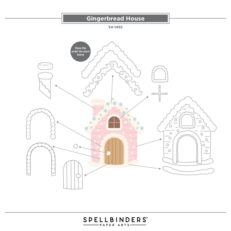 Spellbinders - Gingerbread House Etched Dies from the Candy Christmas Collection by Stamperia