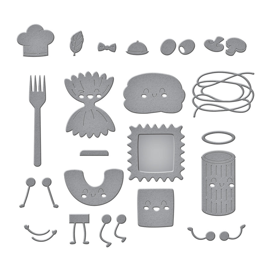 Spellbinders - Pasta Friends Etched Dies from the Buon Appetito Collection