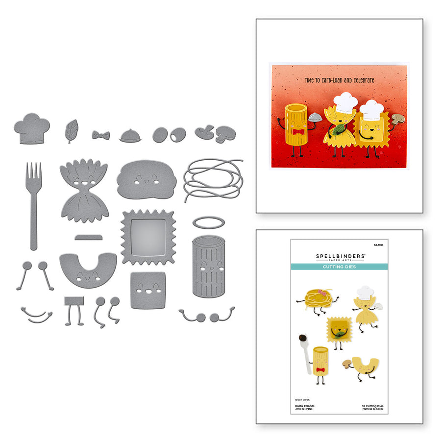 Spellbinders - Pasta Friends Etched Dies from the Buon Appetito Collection