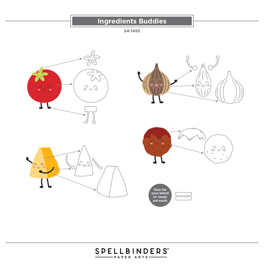Spellbinders - Ingredients Buddies Etched Dies from the Buon Appetito Collection