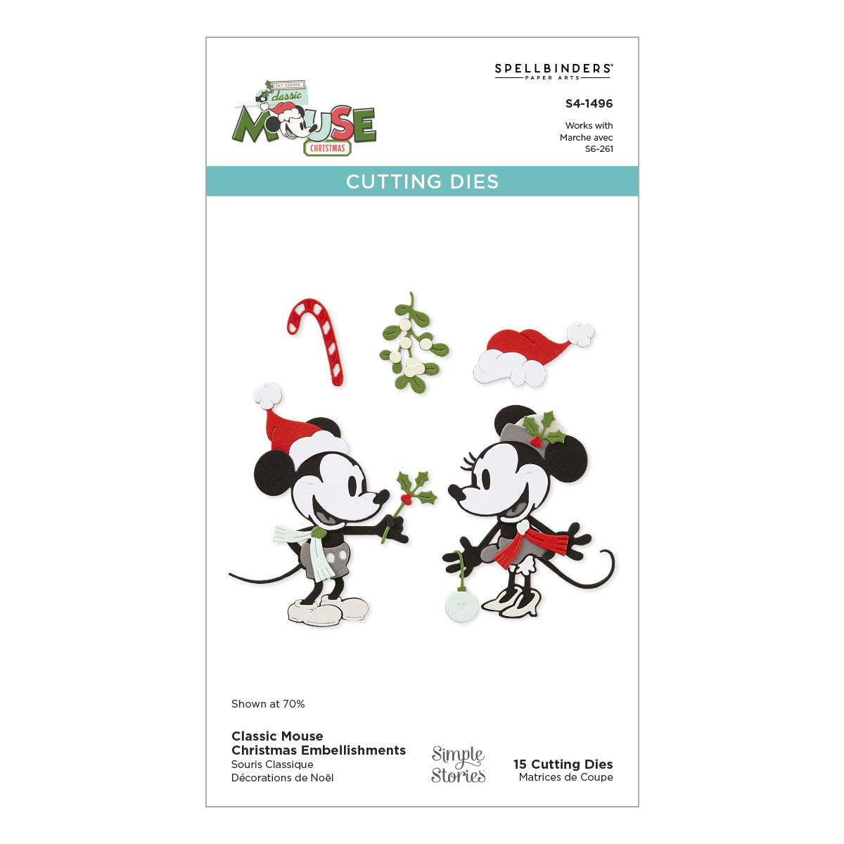 Spellbinders - Classic Mouse Christmas Embellishments Etched Dies from the Say Cheese Classic Mouse Christmas Collection