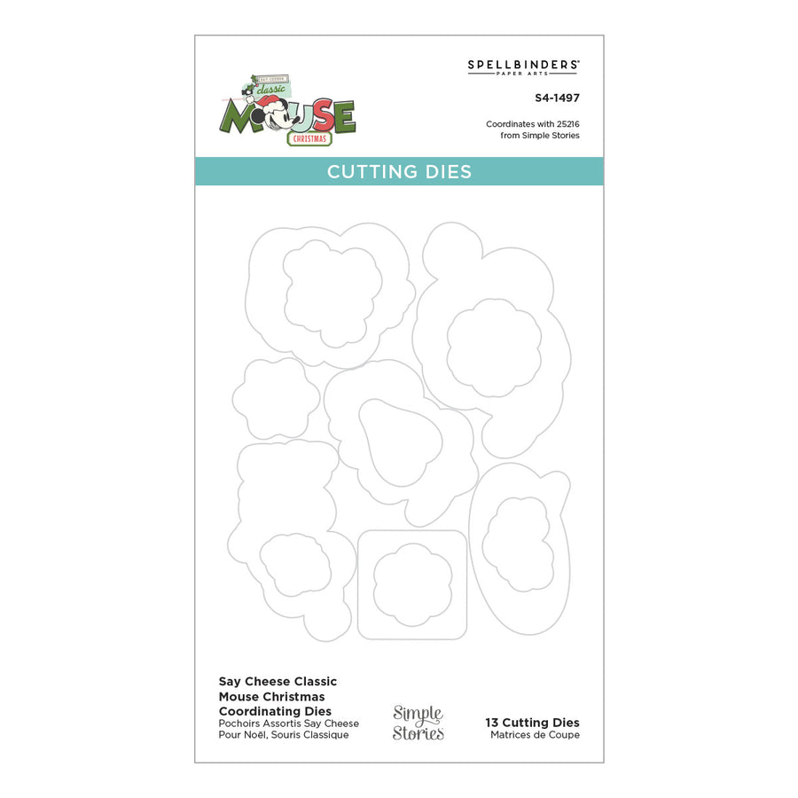 Spellbinders - Simple Stories Say Cheese Classic Mouse Christmas Stamp & Die Bundle