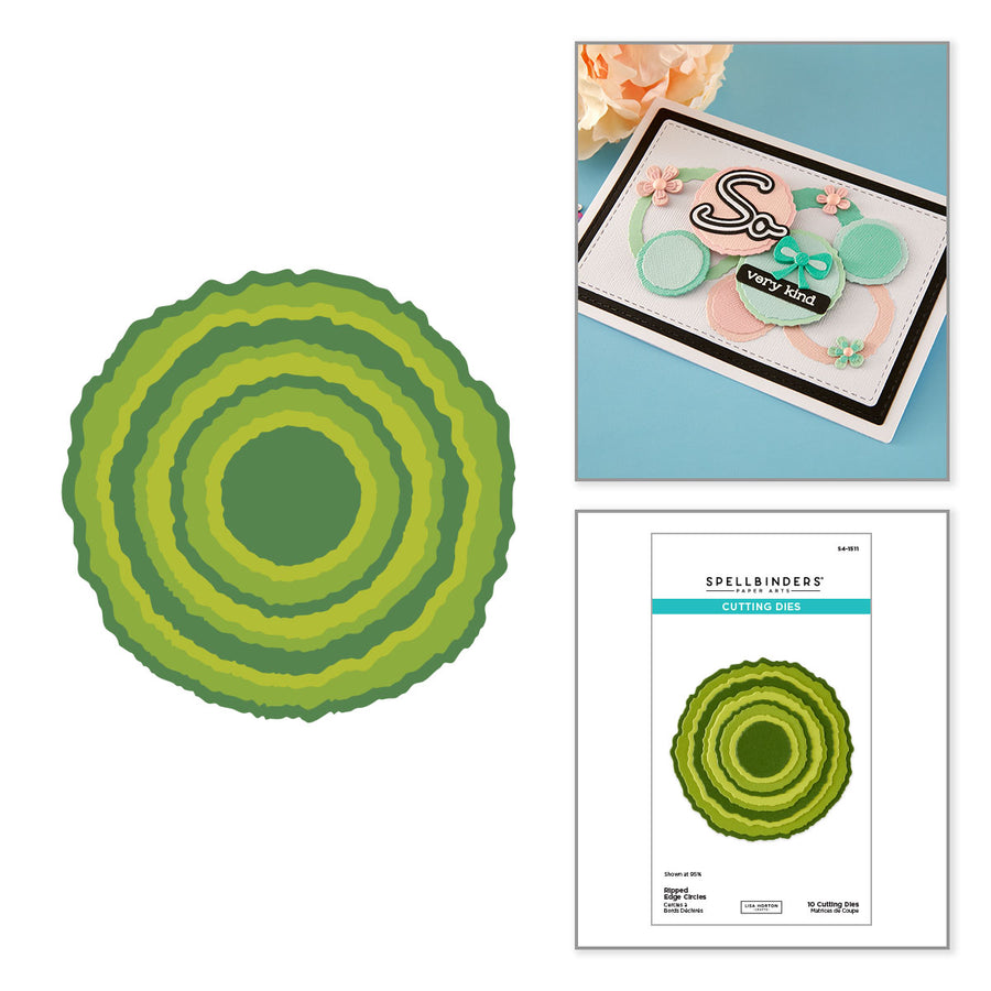 Spellbinders - Ripped Edge Circles Etched Dies by Lisa Horton