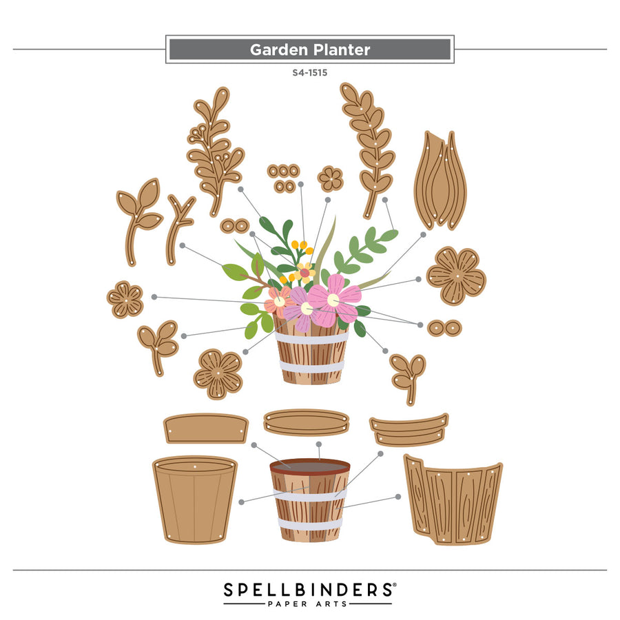 Spellbinders - Garden Planter Etched Dies by Lisa Horton