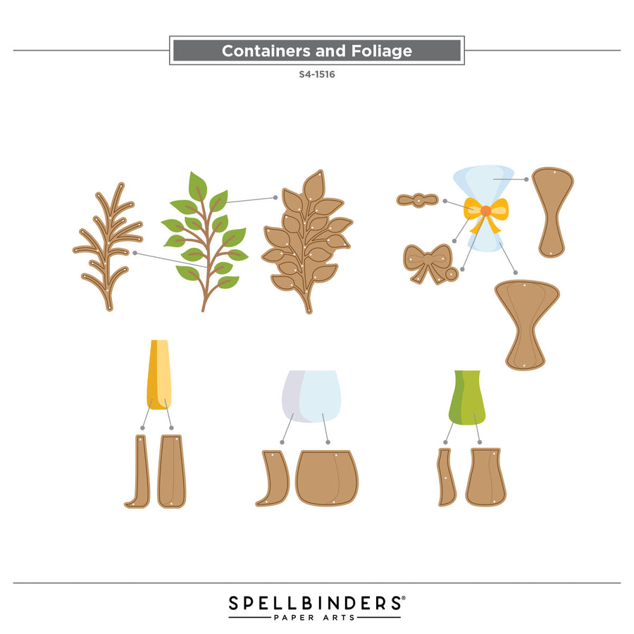 Spellbinders - Containers and Foliage Etched Dies by Lisa Horton